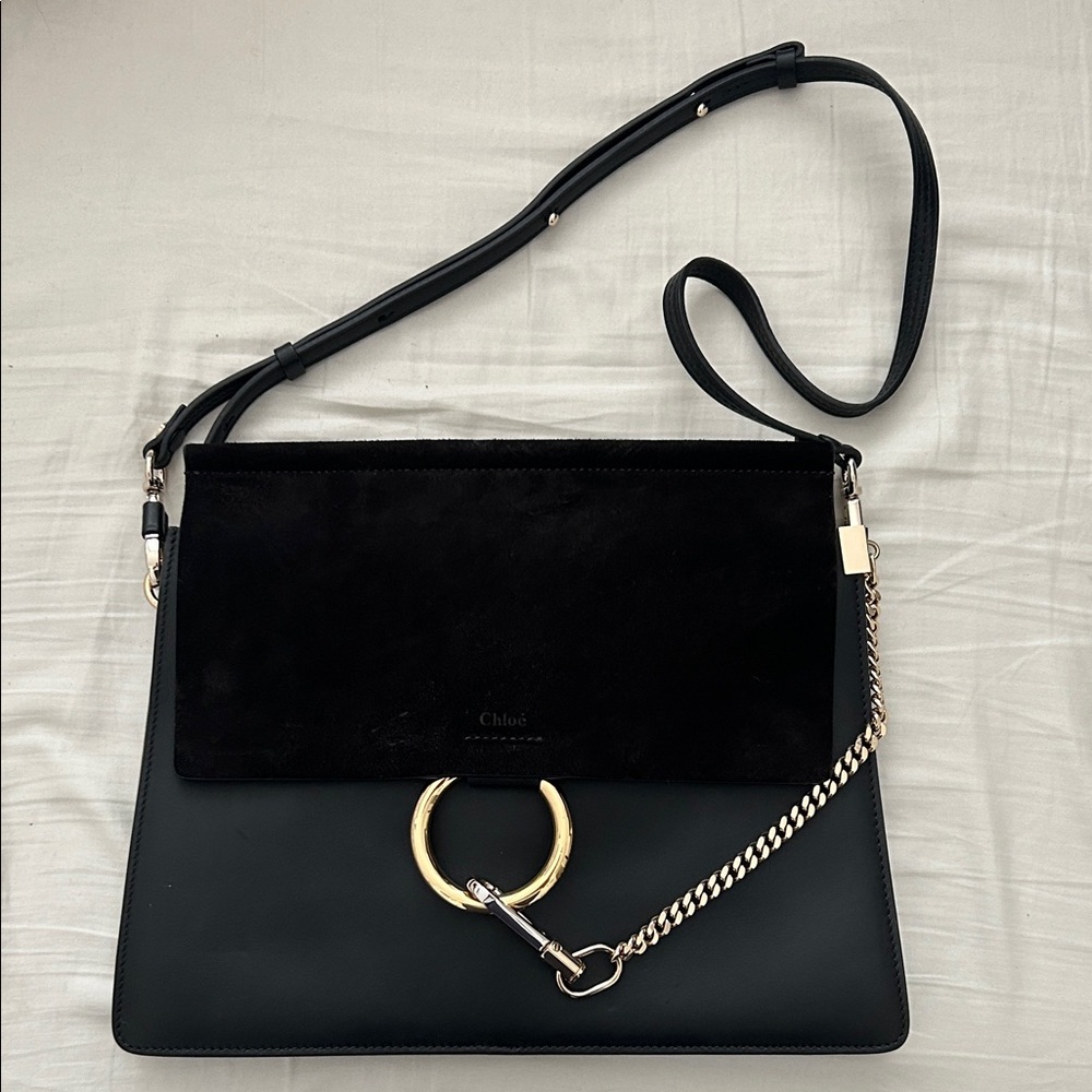 Chloe black boho cross body bag
